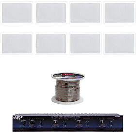 Pdiw65-pspvc4-psc16100 6.5inch Mid Bass In-wall 200w Speakers 100ft-speaker Wire 4channel Speaker Selector