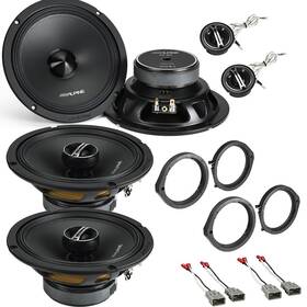 Dm-65c-g Alpine 737558784587 6.5 Inch Component And Coaxial Front Rear Speakers For 2008-2022 Honda Accord