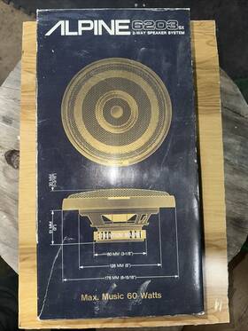 910511113 Alpine 6203sx 2-way Speaker System. Never Used. Rare