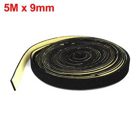 Automall Tech 711331451224 Black 5m 16.5ft Length 9mm Width Car Audio Speaker Sealing Tape