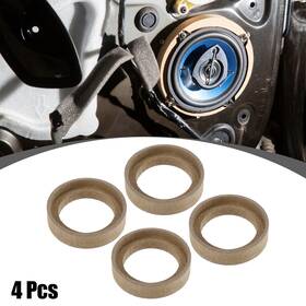 Automall Tech 724117441838 4 Pcs Universal 2 Inch Speaker Subwoofer Mounting Spacer Rings Solid Wood Beige