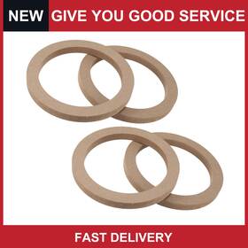 Automall Tech 766549301090 Universal 6.5 Inch Wooden Car Speaker Subwoofer Mounting Spacer Rings Pack Of 4