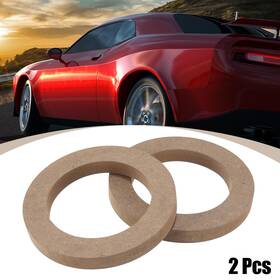 Automall Tech 782685566636 2 Pcs 4 Inch Universal Wooden Khaki Car Speaker Subwoofer Mounting Spacer Rings