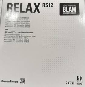 Relax-rs12 Blam Relax Rs12 300mm Extra-slim Subwoofer 400w Max/200w Nominal