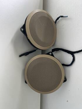 65139143147-01 Bmw 2007-2012 328i Driver Front Door Speaker Grille Pair Beige Oem
