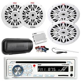 Plcdbt65-62-692-a402 Enrock Marine Pyle Bt Cd Receiver Cover Amp Kit 2x 6.5 Inch 6x9 Speakers Antenna