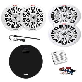 Plmrm4bta-62-692-a402 Enrock Marine Pyle Gauge Style Bt Receiver Amp Kit 2x 6.5 Inch 6x9 Speakers Antenna