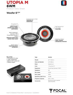 Kutm650101 Focal Utopia M 6wm Woofer Speakers Pair