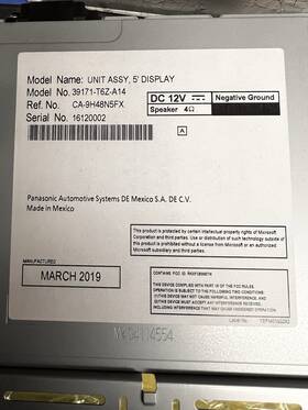 39171-t6z-a13 Honda Oem Audio Unit For Ridgeline Rtl Model Only
