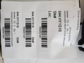 644.hy1s18 Hyundai Elantra 2018 Speaker 7281