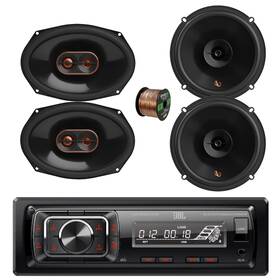 Infinity 027581708293 Jbl Bluetooth Fm Radio Receiver 2x 6.5 Inch 150w 6x9 300w Speakers With Wire