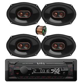 Alpha100-2697mfus-eb16 Infinity Bluetooth Mp3 Receiver 4x 6x9 Inch 300w Car Speakers No Grilles With Wire