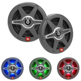 Club-62 Jbl Club Marine 6.5 Inch 225 Watt 2-way Rgb Led Speakers With White And Grey Grilles