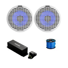 51km614fl-51mslc Kicker 2x 6.5 Inch 130w Marine Led Speaker White Silver Grille Remote Wire 51km614fl-51mslc Kicker 2x 6.5 Inch 130w Marine Led Speaker White Silver Grille Remote Wire