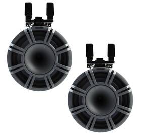 Kic17-44kmtc114c-rs Kicker Kmtc11 Marine Audio Charcoal 11 Inch Speaker Boat Tower Horn Set 44kmtc114