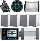 400w604697438636 Kmc20-41km654cw-11kb6000w-40kxm4004 Kicker Marine Speaker Set Weatherband Bluetooth Radio Amp 604697438636