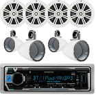 Kmrm318bt-41km604w-12kmtesw Kenwood Kicker Marine Usb Receiver With Boat Speaker 604697441872
