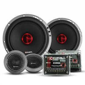 Kuerl C01961001 6.5ftft 150w Car Audio Component Speakers Set 2 Way With Bullet Loudspeaker 4 Ohms