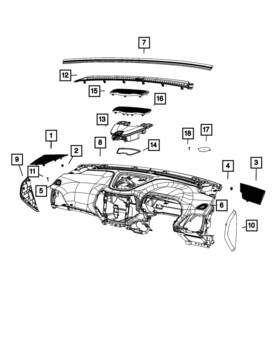 1yy64dx9aa Mopar Genuine Speaker Grille