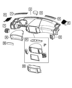 5kb01xdhaj Mopar Genuine Instrument Panel Speaker Grille Left
