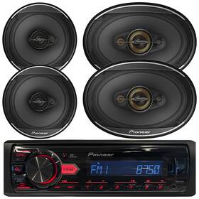 Mvhs85u-tsa1671f-tsa6971f Pioneer Mvh-85ub Single Din Receiver 2x 6.5 Inch 320w Speakers 6x9 600w Speaker