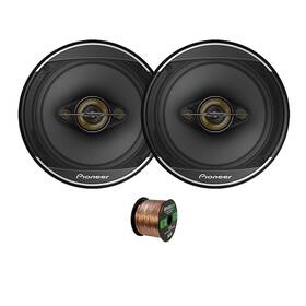 Tsa1688s-eb16 Pioneer 1 Pair Qty 2 Of 6.5 Inch 350w Speakers With 50 Feet 16 Gauge Speaker Wire