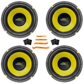 2plg64-2sssk-ebpr10 Pyle 4x Plg64 6.5ftft 300w Max Mid Bass Woofer Speakers With Sound Dampening Kit