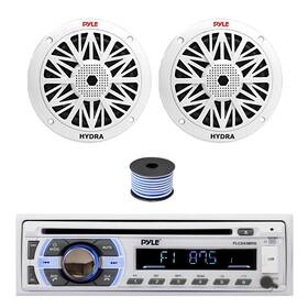 Plcd43mrb-82-sw50 Pyle Plcd43mrb Bt Cd Player Mp3 Receiver 2x 8 Inch 300w Marine Speakers Wire