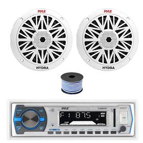 Plmrb29w-82-sw50 Pyle Plmrb29w Bluetooth Mp3 Receiver 2x 8 Inch 300w Marine Speakers Wire