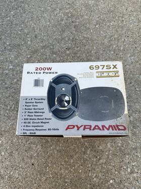 697sx Pyramid Vintage 200 Watt 6x9 3-way Car Stereo Speakers Pair Nos