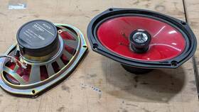 Xs-f6921 Sony 2 Way 6x9 Inch Vintage Red Door Speaker Woofer Tweeter Combo Set Of