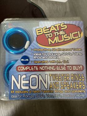 Snt20-b Studio 54 Vintage Street Racer Blue Neon 12v Tweeter Rings And Speakers - Beats To The Music