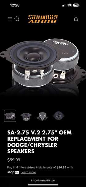 Sa-2.75 Sundown Audio V.2 2.75 Inch Oem Replacement For Dodge/chrysler Speakers