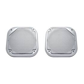 40914 United Pacific Speaker Cover Pair Chrome 5 1/2 Inch Squar For Freightliner