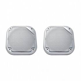 40914b United Pacific Speaker Cover Chrome 5.5 Inch Square For Freightliner