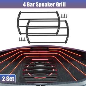 X Autohaux 634149576692 2 Set 10 Inch Iron Black Speaker Bar Grill Car Audio Subwoofer Grille Cover 4
