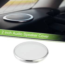 X Autohaux 637516199951 2 Inch Car Speaker Grill Cover Mesh Subwoofer Guard Plating Silver Tone White