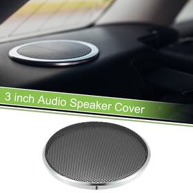 X Autohaux 637516200404 3 Inch Car Speaker Grill Cover Mesh Subwoofer Guard Plating Silver Tone Black