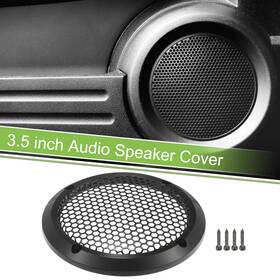 X Autohaux 637516201340 1 Set 3.5 Inch Car Speaker Grill Cover Mesh Round Subwoofer Guard With Screws Black