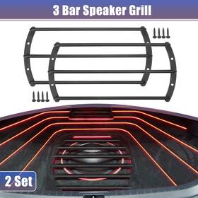 X Autohaux 637516308094 2 Set 10 Inch Iron Black Speaker Bar Grill Car Audio Subwoofer Grille Cover 3