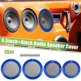 X Autohaux 637516313951 4 Set Inch 6.5 Car Speaker Grill Cover Mesh Subwoofer Guard With Screws Blue