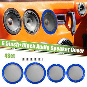 X Autohaux 637516314347 4 Set 6.5 Inch 8 Car Speaker Grill Cover Mesh Subwoofer Guard With Screws Blue