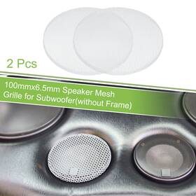 X Autohaux 637516404574 2pcs 3.5 Inch Car Steel Speaker Mesh Grille For Audio Subwoofer 100mmx6.5mm White