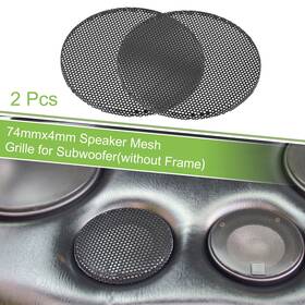 X Autohaux 637516406011 2 Pcs 2.5 Inch Car Steel Speaker Mesh Grille For Audio Subwoofer 74mmx4mm Black