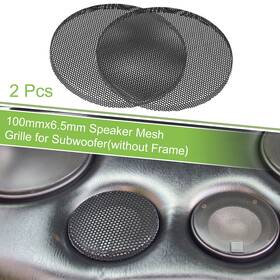 X Autohaux 637516406035 2pcs 3.5 Inch Car Steel Speaker Mesh Grille For Audio Subwoofer 100mmx6.5mm Black