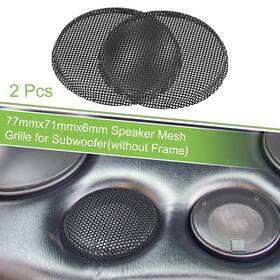 X Autohaux 637516410506 2 Pcs 2.5 Inch Car Steel Speaker Mesh Grille For Audio Subwoofer 71x77x6mm Black