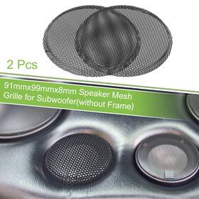 X Autohaux 637516410612 2 Pcs 3.5 Inch Car Steel Speaker Mesh Grille For Audio Subwoofer 91x99x8mm Black