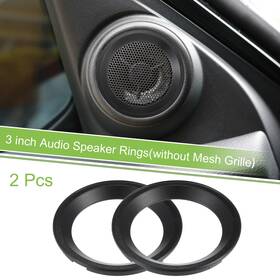 X Autohaux 637516416966 2 Pcs 3 Inch Car Subwoofer Speaker Rings Spacers Audio Decorative Circle Black