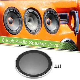 X Autohaux 655692918388 8 Inch Car Speaker Grill Cover Mesh Subwoofer Guard With Screws Silver Tone Black