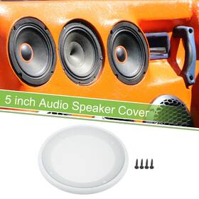 X Autohaux 655692918470 1 Set 5 Inch Car Speaker Grill Cover Mesh Round Subwoofer Guard With Screws White